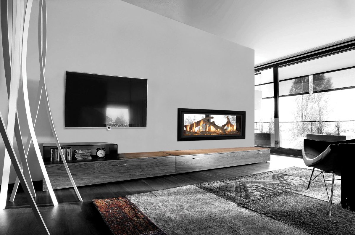 Black & White Lopi Gas Inbuilt See-Through Fireplaces - Lopi Fireplaces Australia