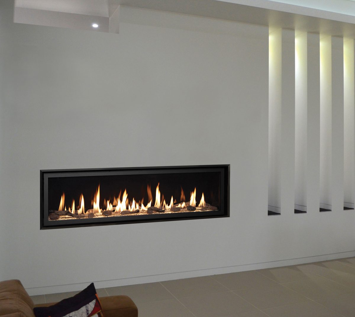 Black & White Lopi Gas Inbuilt Fireplaces - Lopi Fireplaces Australia