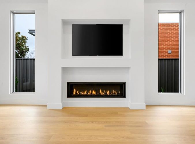 Gas fireplaces under modern television - Lopi Fireplaces Australia