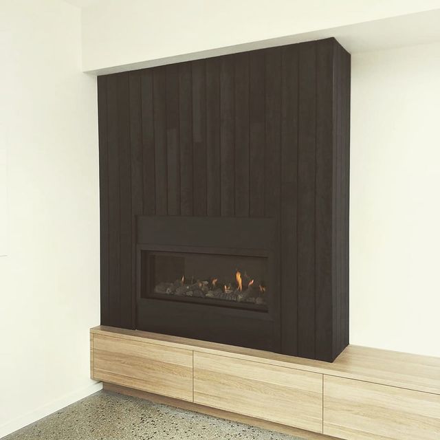 Lopi Linear Fireplaces in charcoal background - Lopi Fireplaces Australia