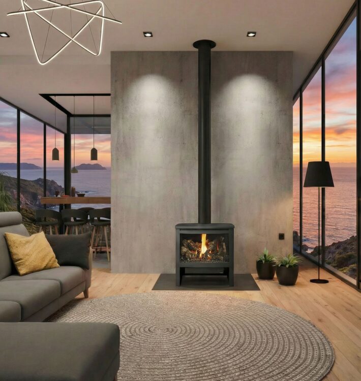 The Freestanding Gas Fireplace: All the Style, Without the Wood